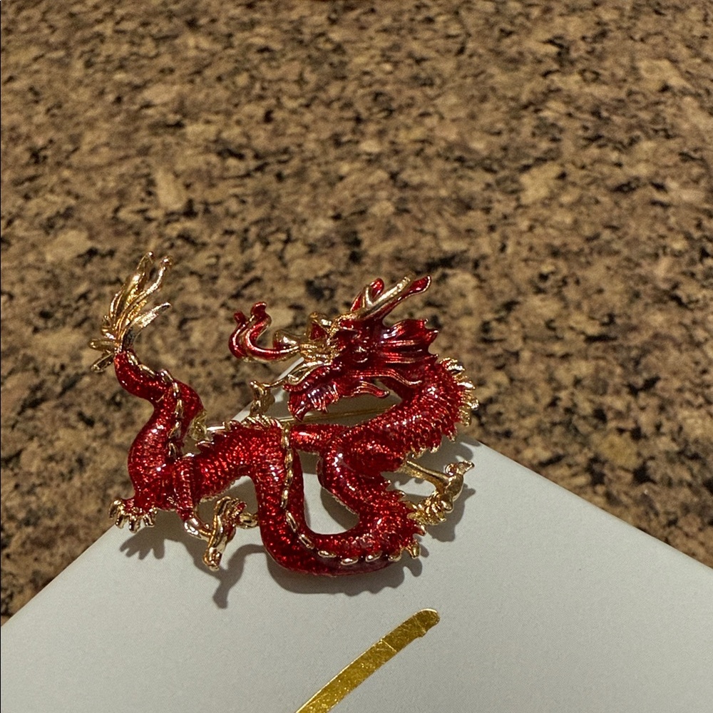 Red Dragon Brooch